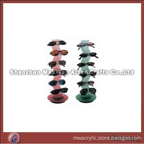Wive-liked transparent colorful acrylic sunglasses holder/display rack
